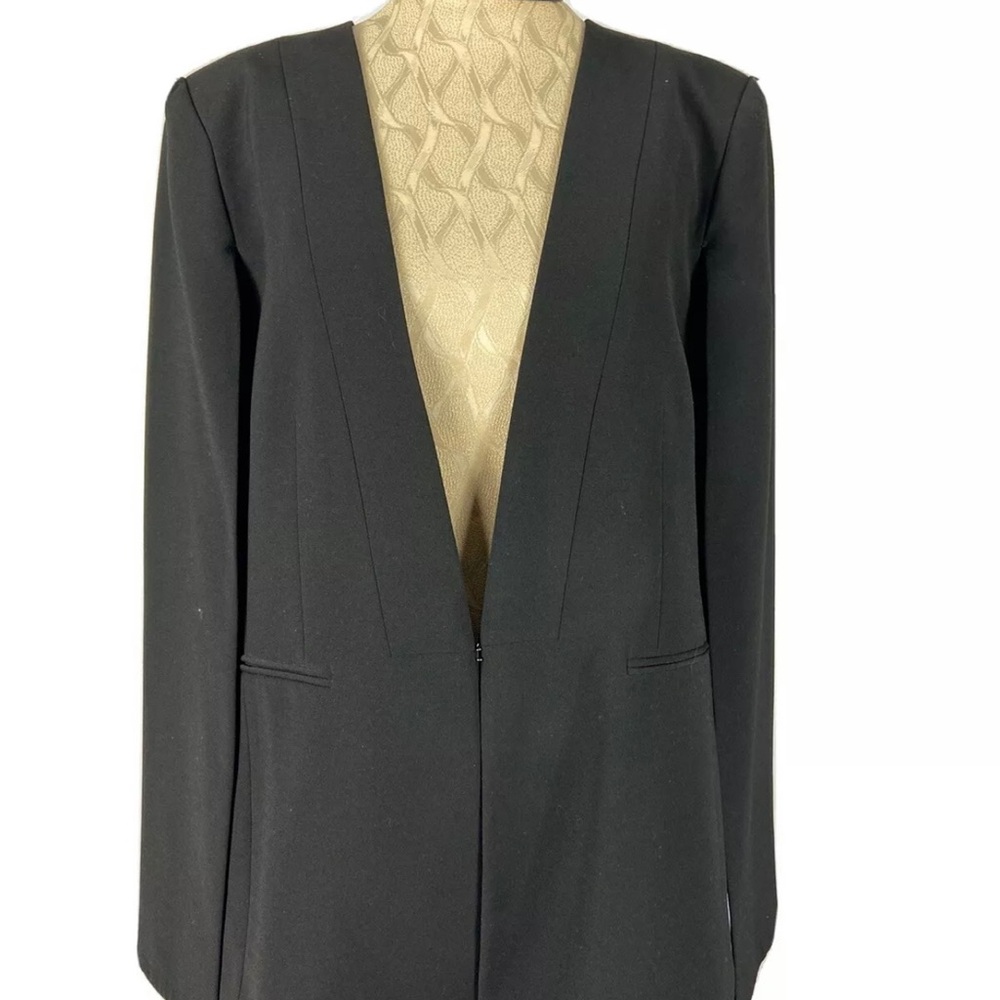 BCBG MAXAZRIA Sz XS Cape Effect Black Lined Blazer Jacket. Women’s black blazer